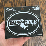 Masshole "State" Oval Sticker (Black)